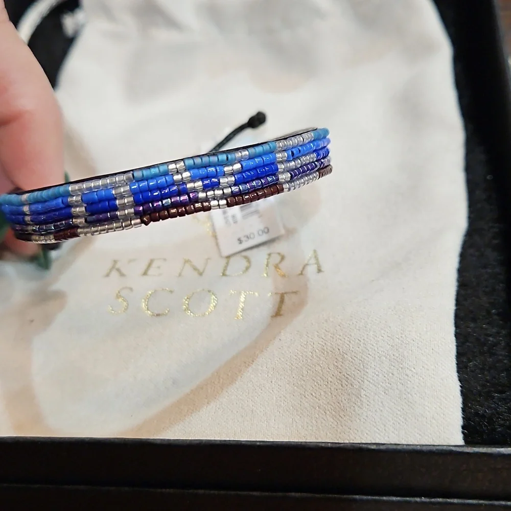 NWT KENDRA SCOTT‎ BLUE  LOVE BEADED FRIENDSHIP BRACELET ADJUSTABLE